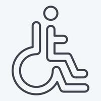 Icon Disabled. related to Parking symbol. line style. design editable vector