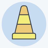 Icon Traffic Cone. related to Parking symbol. color mate style. design editable vector