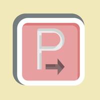 Sticker Arrow. related to Parking symbol. design editable vector