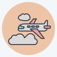 Icon Plane. related to Travel symbol. color mate style. design editable vector