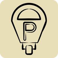 Icon Parking Meter. related to Parking symbol. hand drawn style. design editable vector