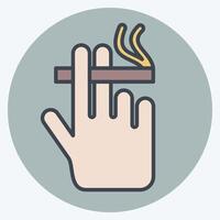 Icon Smoke 2. related to Smoking symbol. color mate style. design editable vector