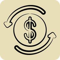Icon Automatic Savings. related to Savings symbol. hand drawn style. design editable vector