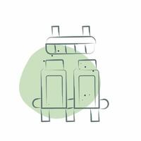 Icon Terminal Builder. related to Travel symbol. Color Spot Style. design editable vector