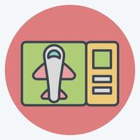 Icon Ticket. related to Travel symbol. color mate style. design editable vector