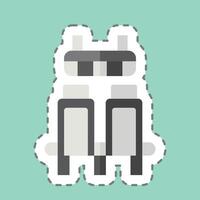 Sticker line cut Terminal Builder. related to Travel symbol. design editable vector