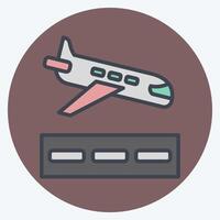 Icon Landing. related to Travel symbol. color mate style. design editable vector