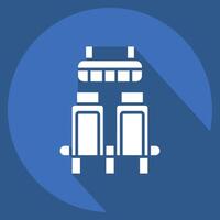 Icon Terminal Builder. related to Travel symbol. long shadow style. design editable vector