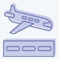 Icon Landing. related to Travel symbol. two tone style. design editable vector