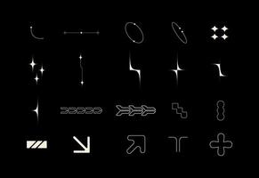 Set of brutalism, y2k and futurism elements shapes. Trendy retro artistic graphic shape. vector