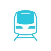 Train front profile icon. Isolated on white. Blue icon set. vector