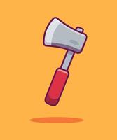 Axe Floating Cartoon Icon Illustration, Weapon Object Icon Concept Isolated. vector