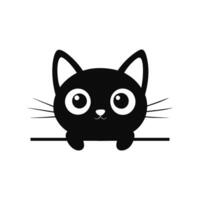 Cat Peeking Face Silhouette Illustration for Unique Clipart Project vector