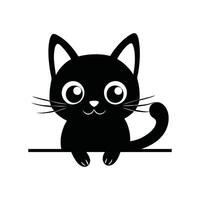 Silhouette of a Cat Face Design vector