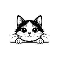 Cat Peeking Face Illustration with a Fun and Unique Clipart Look vector