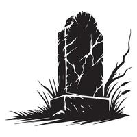Dark Tombstone and Shadow Scene vector