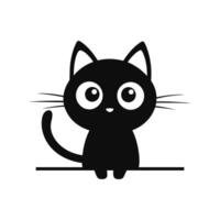 Silhouette of Cat Face with Playful Expression vector