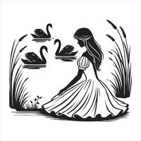 Dreamy Princess Illustration for Fantasy Design vector