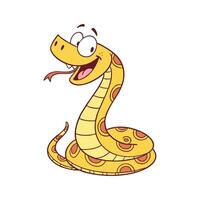 Cheerful Cartoon Snake Illustration with a Happy Expression vector