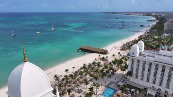 Above view of Aruba Skyline at Palm Beach Caribbean Netherlands Aruba . Caribbean Paradise. video