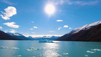 High Angle of Los Glaciares National Park in El Calafate Santa Cruz in Argentina.. Andes Alps. video