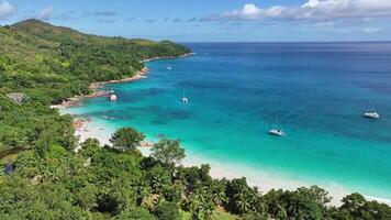 Landmark Anse Lazio in Praslin Island Victoria in Seychelles . Background Tropical. video