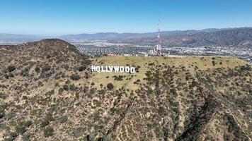 Aerial Hollywood Sign in Los Angeles California United States.. Vastness American. video