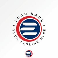 Logo design graphic concept creative premium stock image graphic 3 swoosh speed initial E font circle 3D shadow monogram typography sport tech vector