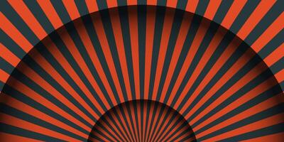 Paper cut circus stage with striped red and black lines curtains background. Papercut layers vector