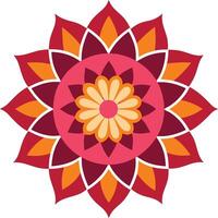 Vibrant Mandala with Whimsical Patterns vector