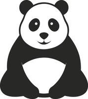 Silhouette of Panda with Simple and Elegant Design vector