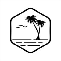 Palm tree icon silhouette design. Palm tree logo design . vector