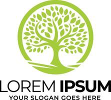 Tree and leaf symbol, nature-inspired logo design vector