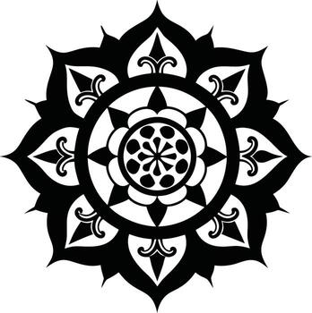 mandala con circular y hexagonal capas vector