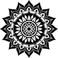 Mandala with Petal and Leaf Motifs vector