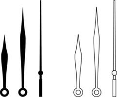 outline silhouette clock hands icon set vector