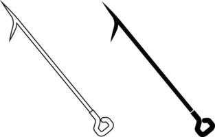fireplace poker also known as a fire iron icon set vector