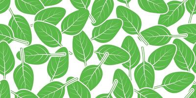 pile of green spinach leaves abstract seamless pattern vector