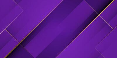 Bright colorful abstract geometric background with purple gradient and gold lines color combination. Simple square overlap pattern color on background. vector