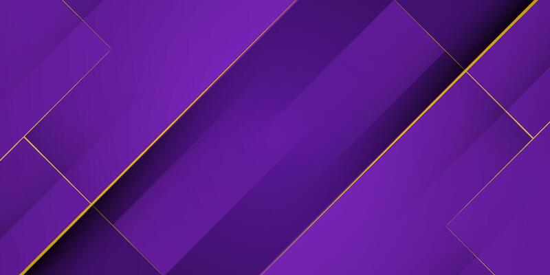 Bright colorful abstract geometric background with purple gradient and gold lines color combination. Simple square overlap pattern color on background.