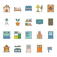 Various Homes Set of icons Objects vector