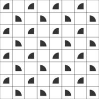 Monochrome Geometric Seamless Pattern with Quarter Circles vector