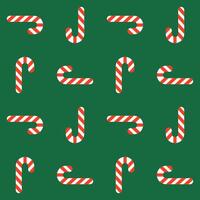 Seamless Candy Cane Pattern on Green Background vector