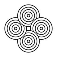 Abstract black and white concentric circles design vector