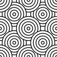 Seamless Geometric Circle Pattern in Black and White vector