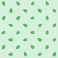 Seamless Green Leaves Pattern on Light Green Background vector