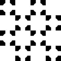 Seamless geometric pattern with black rounded crosses on white background vector