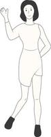 Young Girl Standing Gesture vector