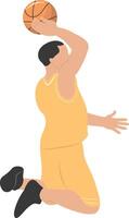 Man Play Basketball in Shoot Gesture vector