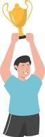 Men Get Trophy in Flat Design vector